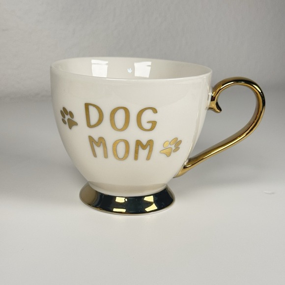 Nanette Lepore Other - Nanette Lepore Dog Mom Porcelain Coffee Mug White Gold Handle New